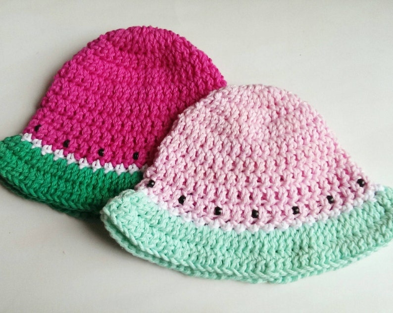 crochet sun hat- crochet sun beanie beach hat summertime hat knit sun hat watermelon beanie watermelon crochet cotton sunbonnet
