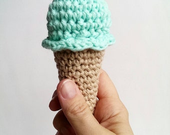 Toy crochet ice cream cone - pretend play food - baby toy - party favor - nursery decor - party decoration - baby shower gift - birthday