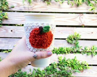 Pumpkin spice Coffee cozy - cup cozy - fall cup cozy - pumpkin spice latte - reusable coffee sleeve - crochet coffee cup sleeve - gift idea