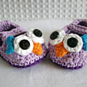 owl baby shoes - mary jane crochet booties - knit owl shoes - baby booties - knit baby booties - infant owl booties - photography prop
