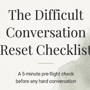 Difficult Conversation Checklist | Couples Communication Tool | Conflict Resolution Worksheet | Therapist Designed PDF