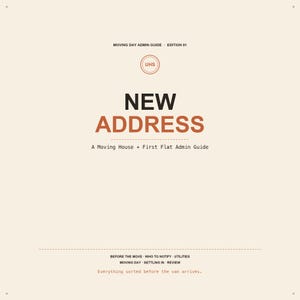 New Address Moving House Guide PDF | First Flat Checklist, Notify List & Deposit Protection | Instant Download