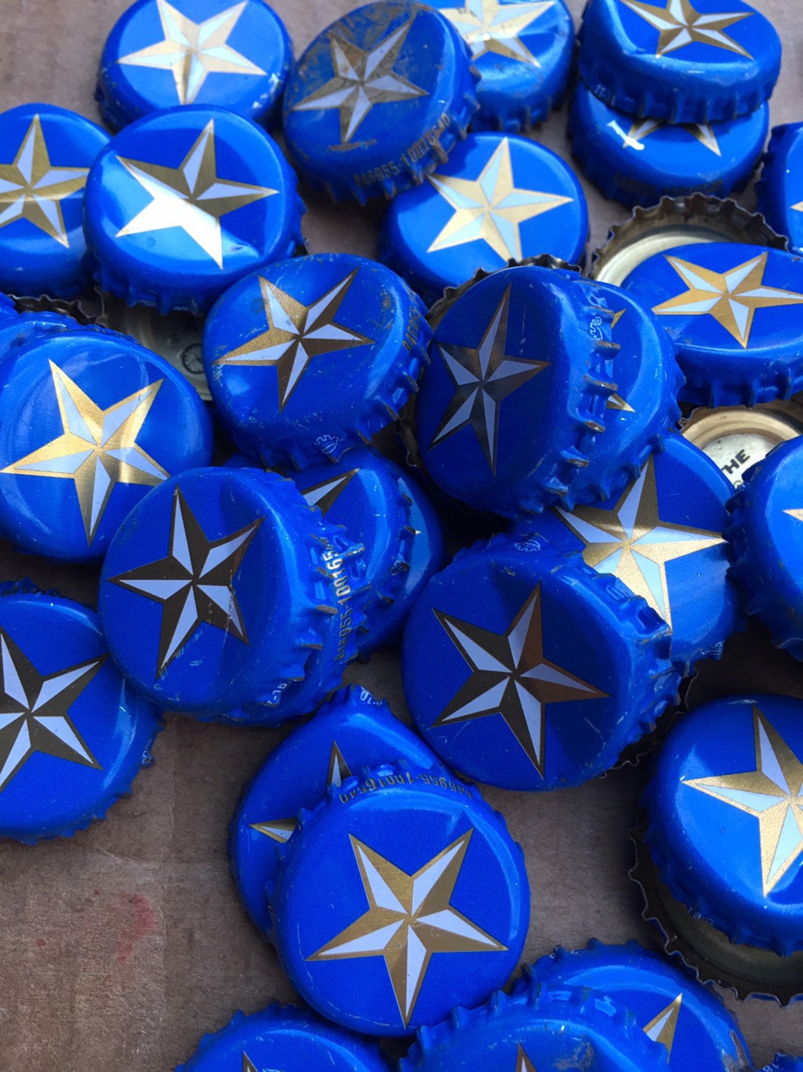 50 Lone Star Blue Star Beer Cap Very Rusty & Dented Rustic USA Etsy