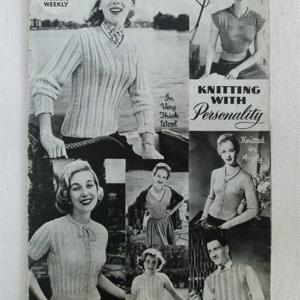 1950s Vintage pattern booklet with 7 patterns,stole, cardigans etc knitting  - Womans Weekly