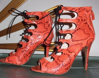 anne michelle lace up heels