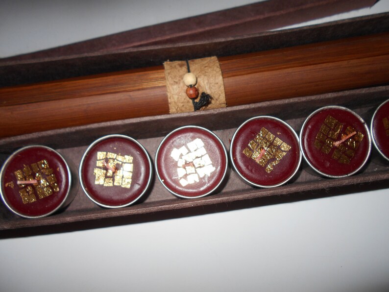 Boxed Incense Kits Bamboo burners and Gold Asian tea light Etsy