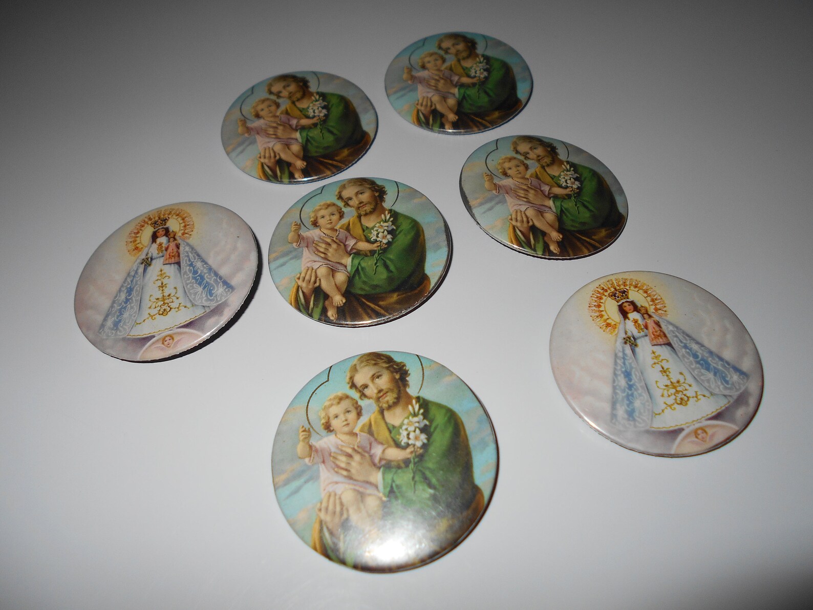 Catholic Religious pins 1970s vintage Jesus and child Mother Etsy