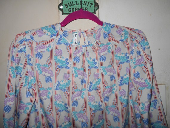 Vintage dress shirt 1980s Bon Magique Blouse Size 10 Bust 40 | Etsy