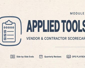 Vendor Scorecard Template Starter Kit, Contractor Evaluation, AI Prompts (Digital Download)