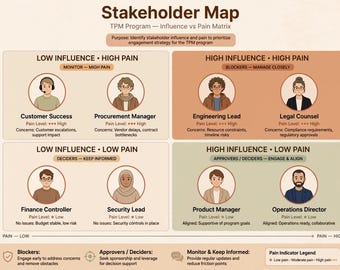 RACI Chart Template, Stakeholder Analysis & AI Prompts for Program Managers (Digital Download)