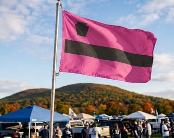 The Pink & Black | Keystone Tailgate Flag | Pennsylvania Stripe Flag | 3x5 Ft
