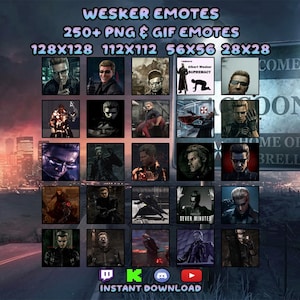 Pakiet emotikon Weskera na Twitcha, Discorda, Kick i YouTube | 4 rozmiary (natychmiastowe pobranie)