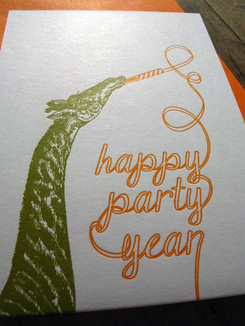 Happy Party Year Letterpressed Card Etsy