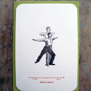 Shall we dance - Carte postale - impression typographique