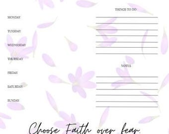 Choose Faith Over Fear Weekly Planner