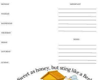 Sweet As Honey Weekly Planner