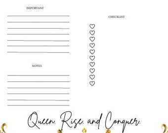 Queen Rise & Conquer Daily Planner