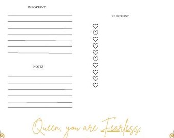 Queen Fearless Daily Planner
