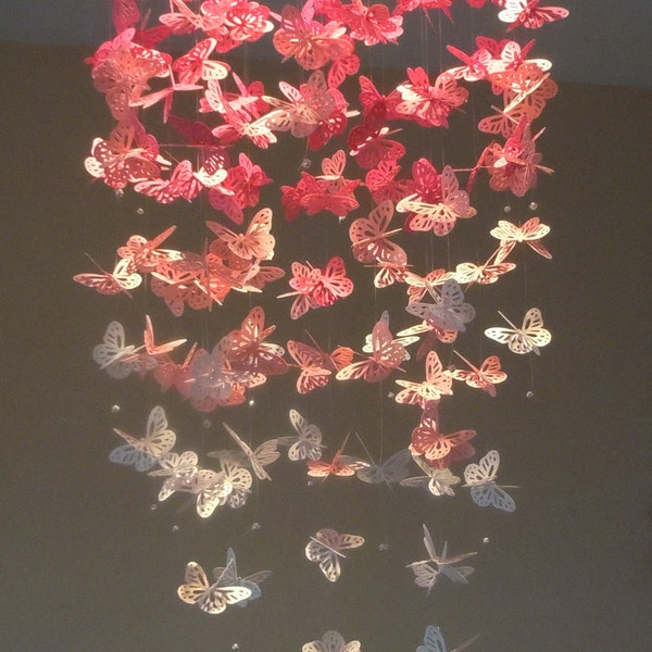 Pretty in Pink - Monarch Butterfly Chandelier mobile