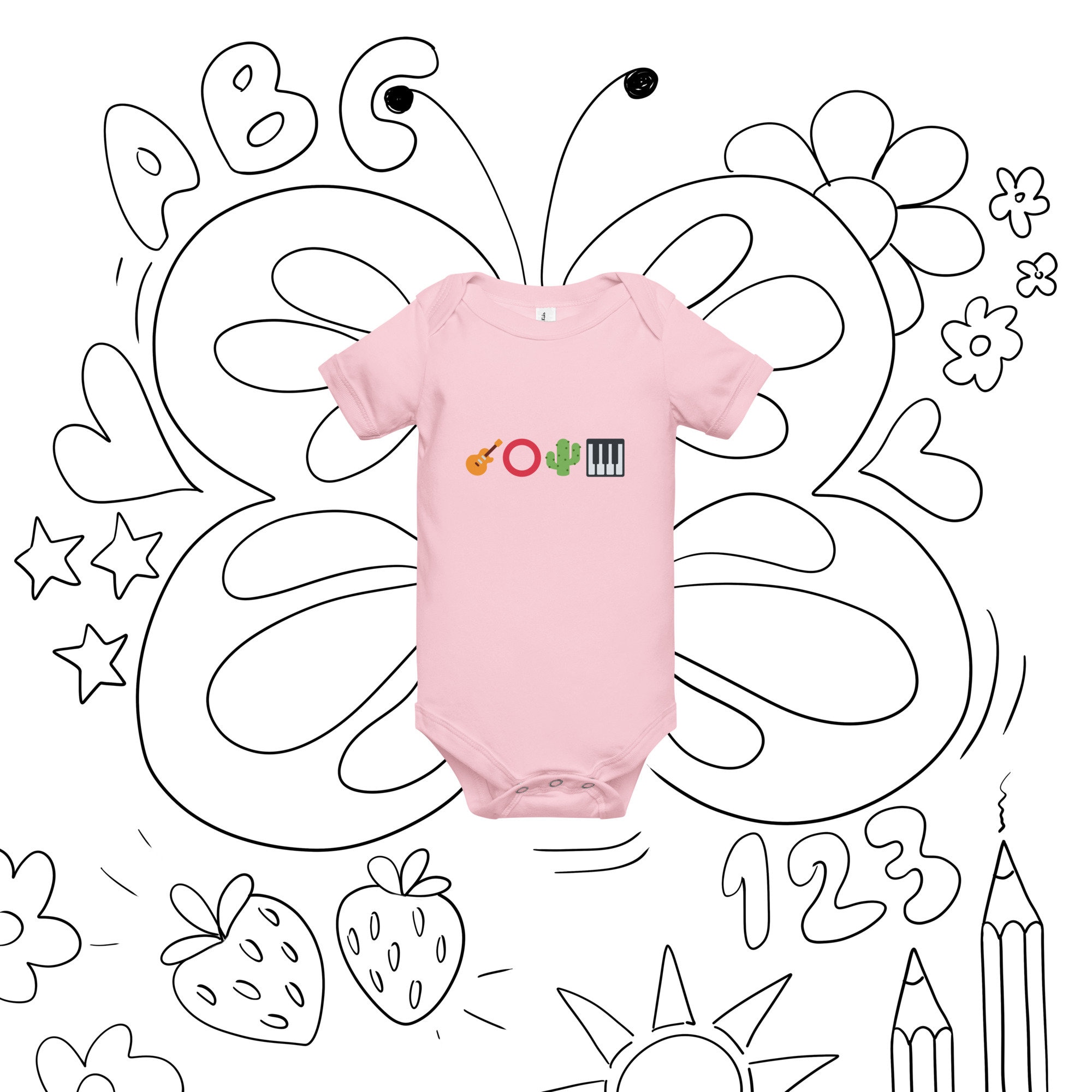 Phish Emoji Baby short sleeve one piece, phish onesie, phish donut, phish baby gift
