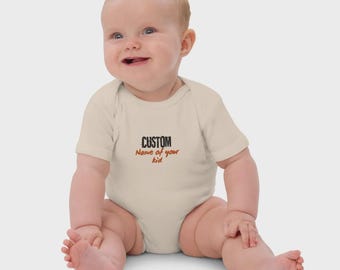 Gepersonaliseerd babycadeau, logo op maat, babycadeau op maat, gepersonaliseerde babyromper, gepersonaliseerde babypak, katoenen gebreide stof.