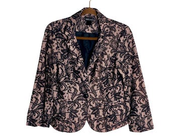 Vintage Y2K Wet Seal Black Lace Blazer Size Small Grunge Coquette Dark Academia