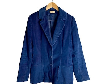 Vintage 70er Jahre blauer Cordblazer Pendleton Futter Dunkelblau Preppy Stil M