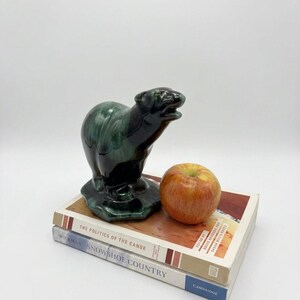 Figura de oso con esmalte verde de Blue Mountain Pottery BMP Canadá
