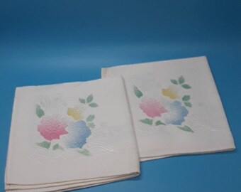 Dinner Napkins Damask Linen Yellow Vintage Four Wedding Gift Bridal Shower Gift for Her
