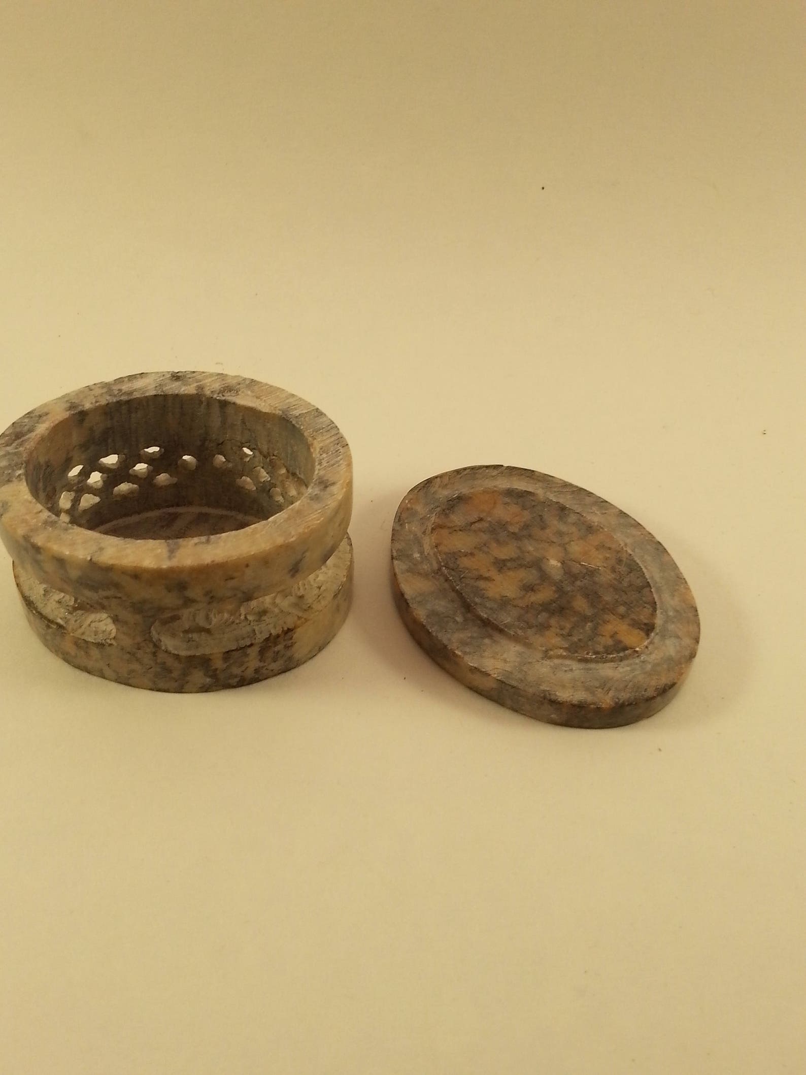 Vintage Oval Soapstone Box from India Carved Trinket box Ring Etsy