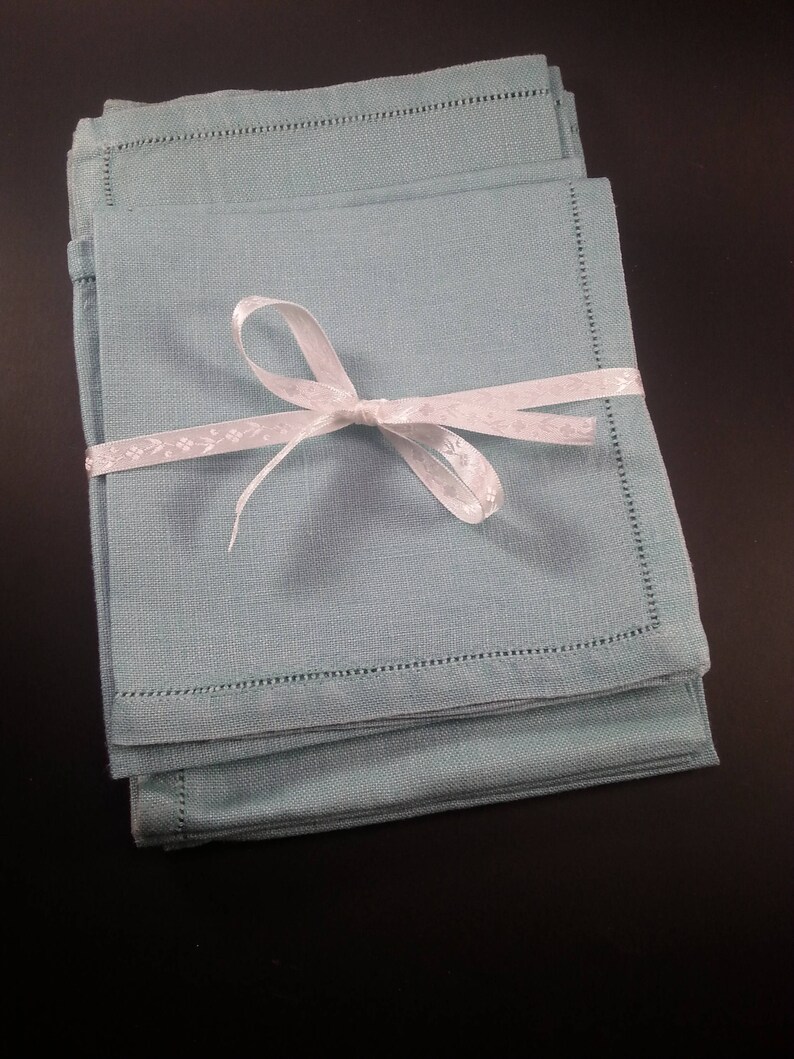 Vintage Linen Dinner Napkins Serviettes Linen Green Small Luncheon Large Dinner Wedding Gift Bridal Shower