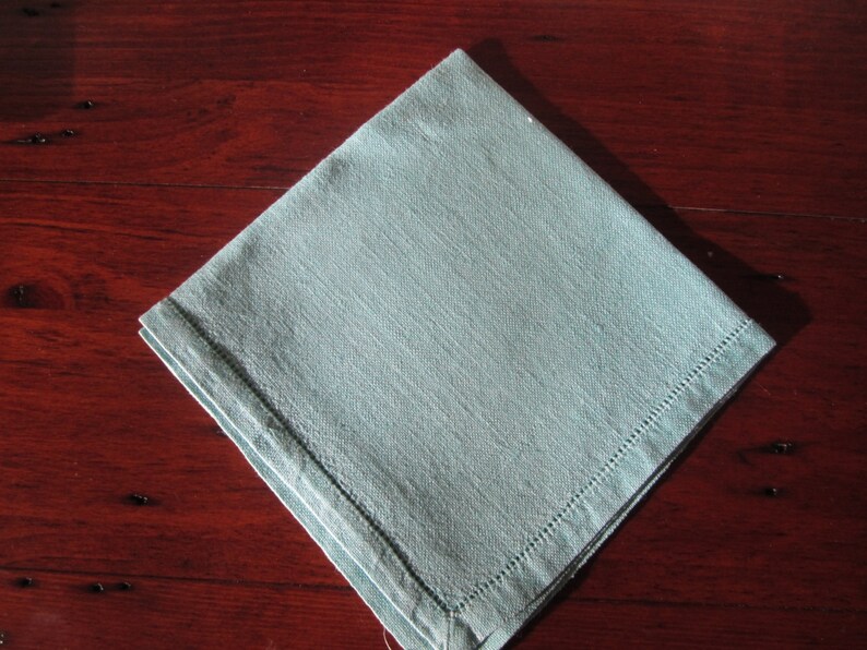 Vintage Linen Dinner Napkins Serviettes Linen Green Small Luncheon Large Dinner Wedding Gift Bridal Shower