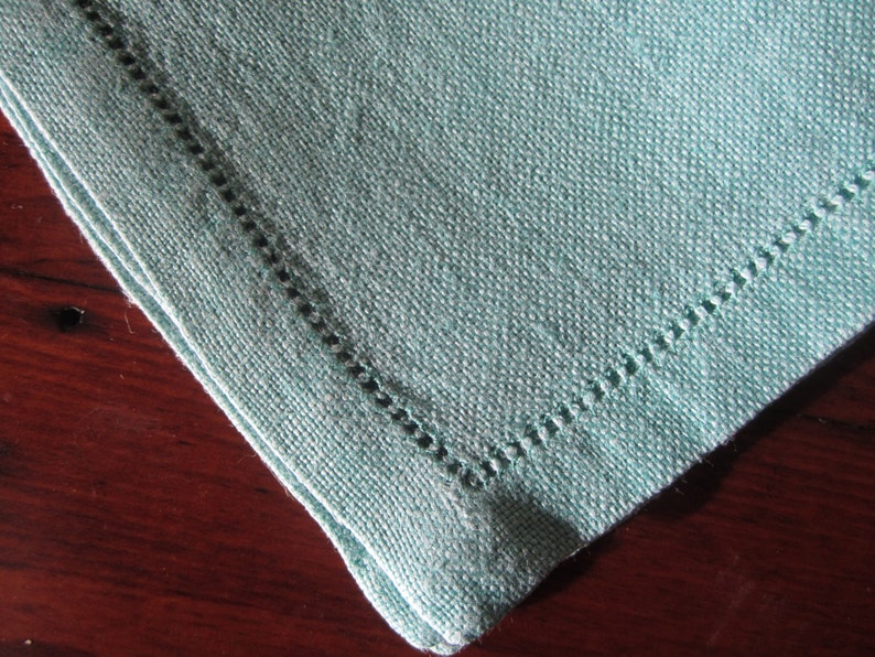 Vintage Linen Dinner Napkins Serviettes Linen Green Small Luncheon Large Dinner Wedding Gift Bridal Shower