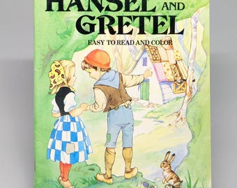 PSI 1978 Vintage Hansel and Gretel Coloring Book Easy to Read & Color