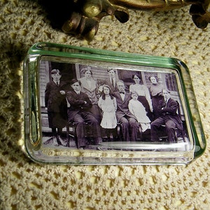 CUSTOM Heirloom Family Photo Glass Paperweight Anniversary Family Tree Your Photo Here image 3