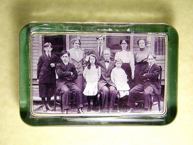 CUSTOM Heirloom Family Photo Glass Paperweight Anniversary Family Tree Your Photo Here image 4