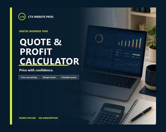 Service Business Quote and Profit Calculator for Cleaners, Offline HTML Tool