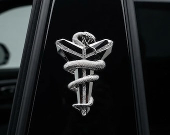 Black Mamba Car Emblem, 3D Snake Metal Badge, Cobra Grille Emblem, Zinc Alloy Car Decal, Automotive Gift for Car Lover