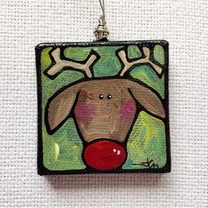 Custom mini hand-painted canvas ornaments image 8