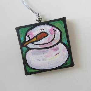 Custom mini hand-painted canvas ornaments image 1