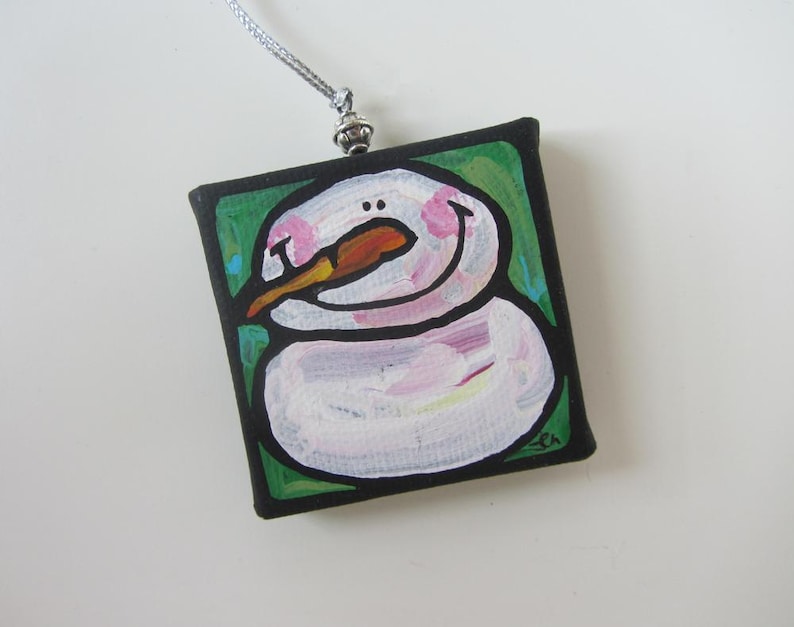 Custom mini hand-painted canvas ornaments image 1