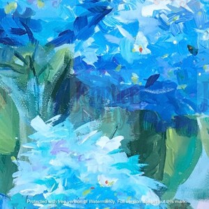 Impression dart Blue Hydrangeas 8x10 image 3