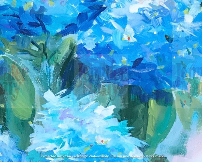 Impression dart Blue Hydrangeas 8x10 image 3