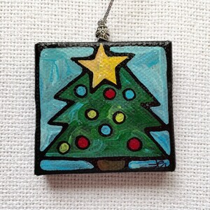 Custom mini hand-painted canvas ornaments image 6