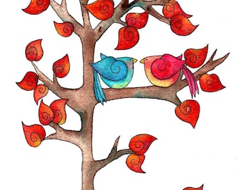 Autumn Birds 8 x 10 tirage d’art