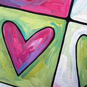 Custom Hearts acrylic on canvas painting image 3