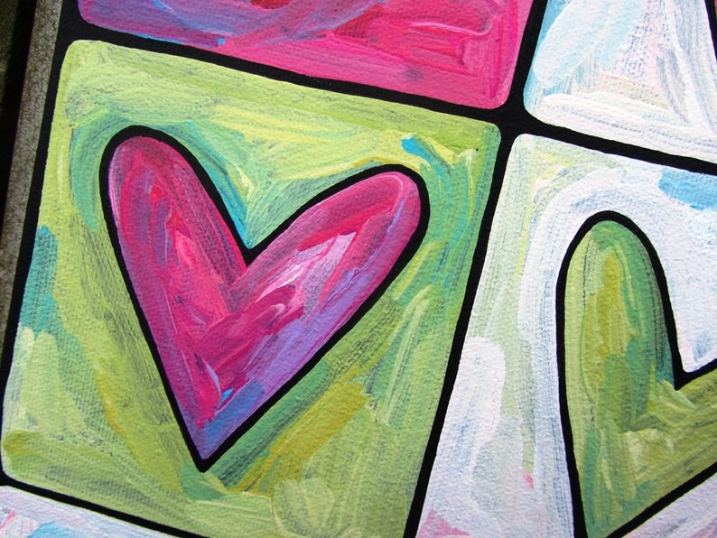 Custom Hearts acrylic on canvas painting image 3