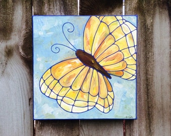 Wings Butterfly acrylique sur toile peinture