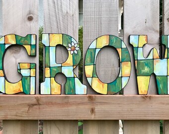 GROW Lettres peintes à la main