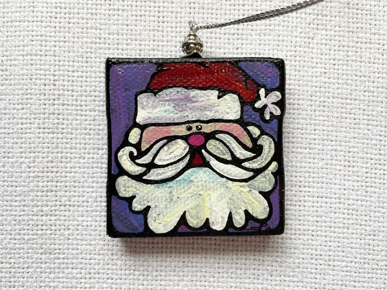 Custom mini hand-painted canvas ornaments image 7